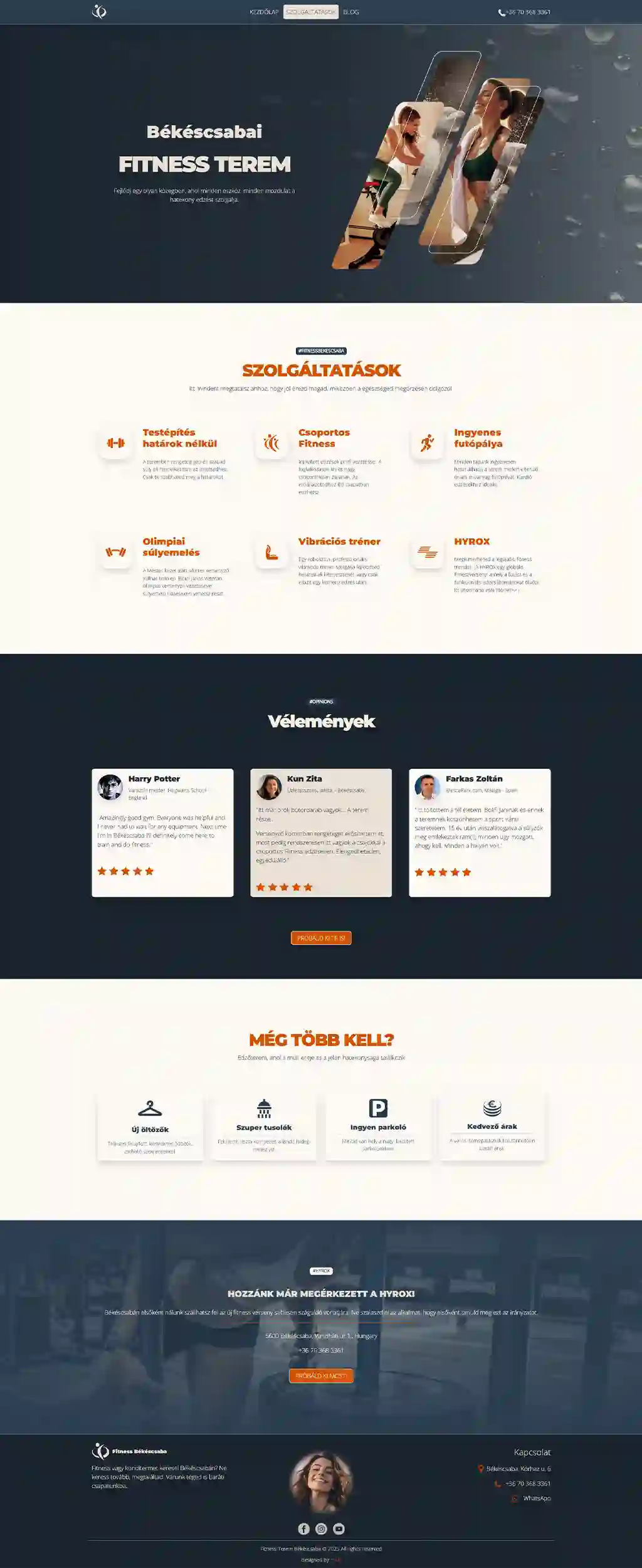 Fitness Bekescsaba web Site's screenshot