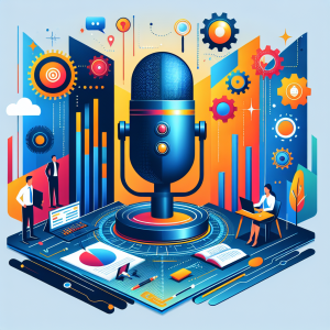 Business owner using smartphone with voice assistant for local search optimization