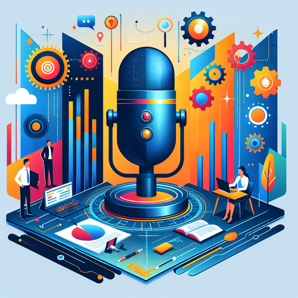 Business owner using smartphone with voice assistant for local search optimization