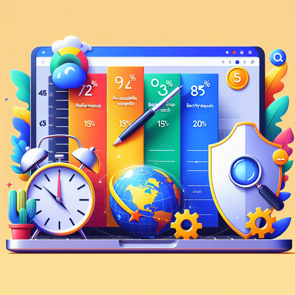 Google Lighthouse dashboard showing performance metrics and scores for website optimization analysis