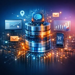 Unified customer data platform dashboard showing AI-powered marketing analytics and personalization insights
