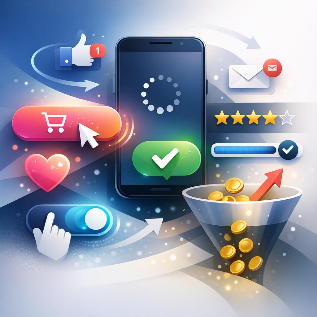 Modern website interface showcasing interactive micro-interactions and animated user experience design elements